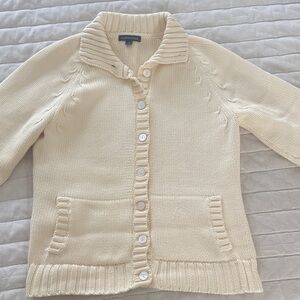 Lands' End Cream Knit Sweater